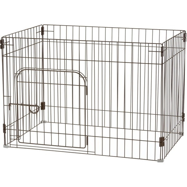 カスタムペットサークル 4面 90-60入口付 ブラウン