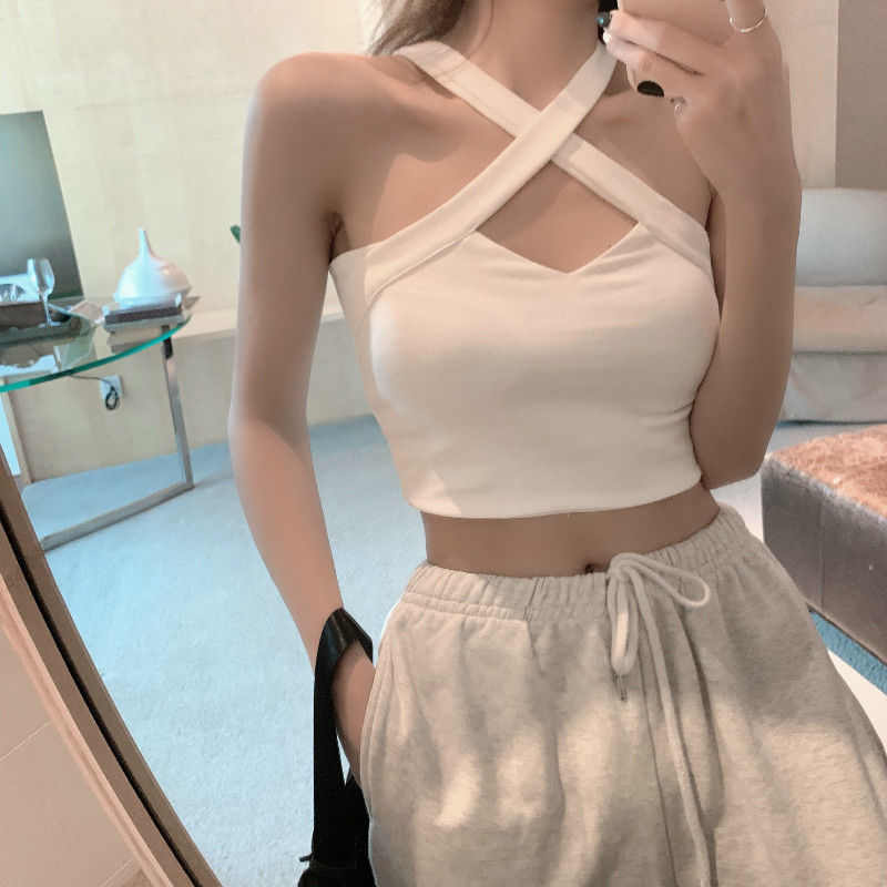 春春冬春春冬春背中を見せるギャルチョッキ セクシーノースリーブキャミソール 大きいサイズタンクトップ