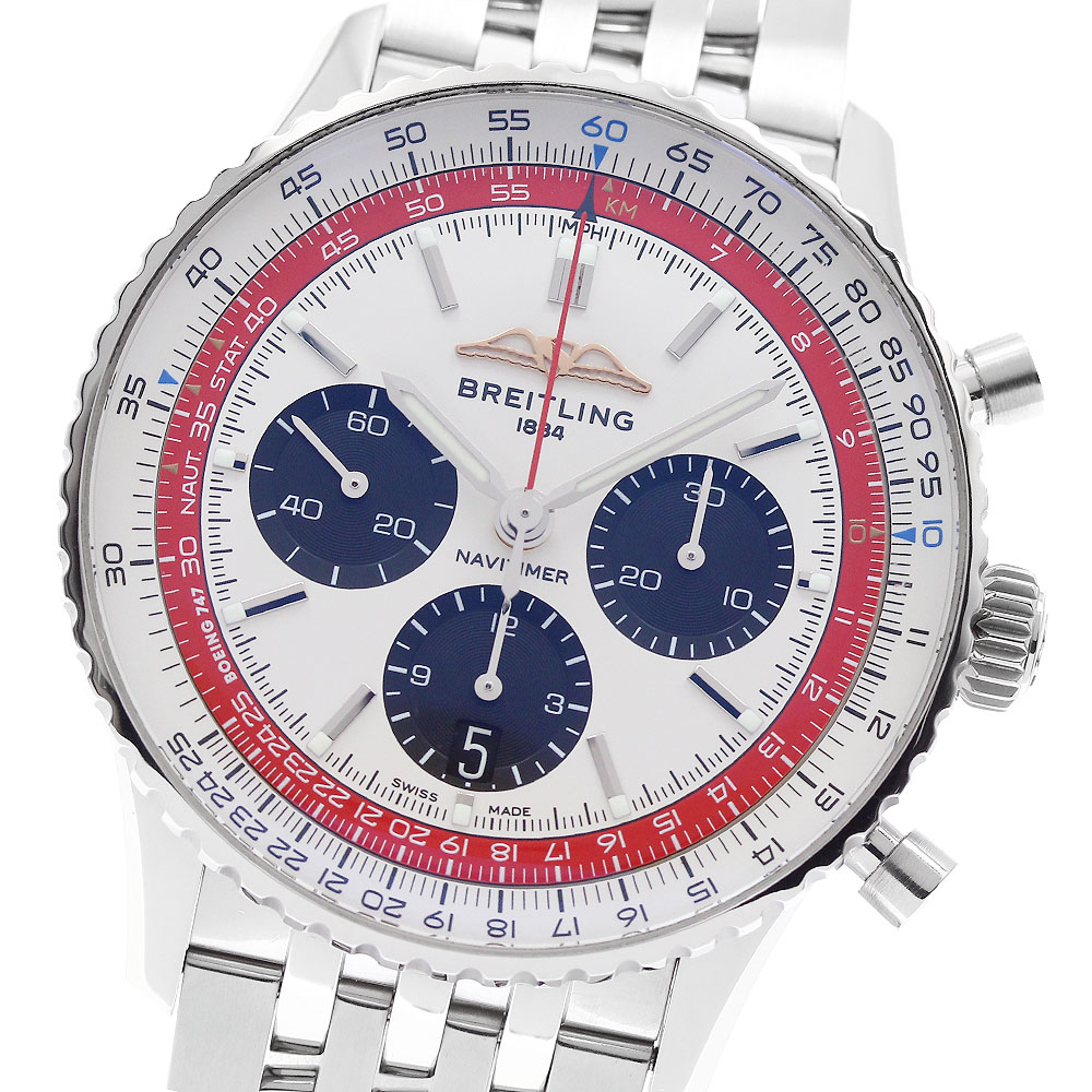 ブライトリング BREITLING AB01383B1G1A1 ナビタイマー B01 クロノグラフ 43 デイト 自動巻き メンズ 良品 保証書付き_944543【中古】