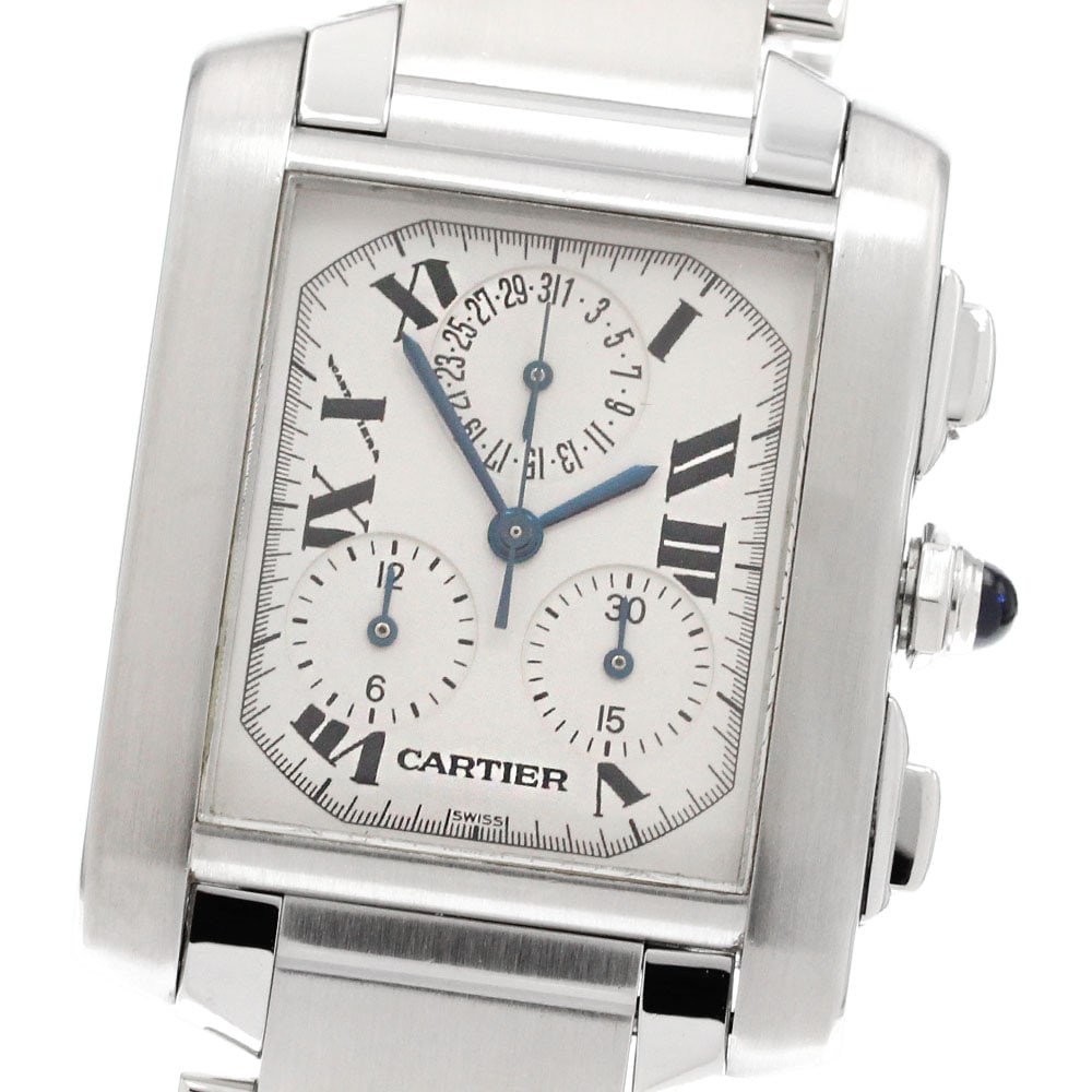 カルティエ CARTIER W51001Q3 タンクフランセーズ クロノリフレックス パーペチュアルカレンダー クォーツ メンズ _841628【中古】
