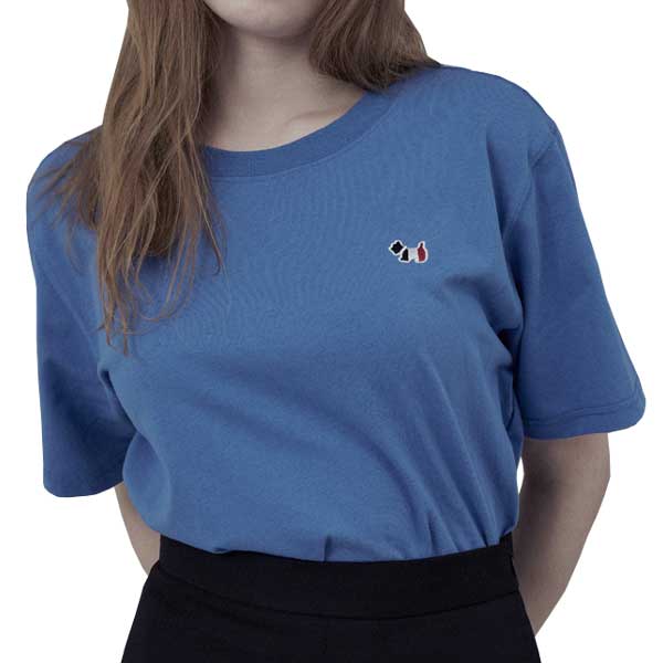 【おまけ付】 AGT212TS201 ルーズスコッティカラー半袖Tシャツ（ブルー） Tシャツ・カットソー