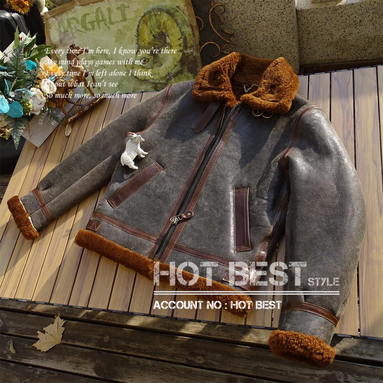 ホースハイド&シープスキン 復刻30s USAF TYPE B-3 ムートン フライトジャケット 革ジャン ボマー ボンバー 馬革 羊革 ラム 25,776円