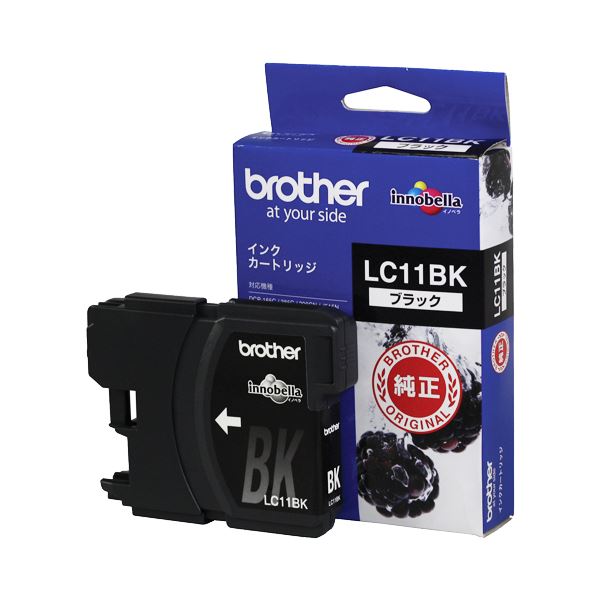 （まとめ） ブラザー BROTHER インクカートリッジ 黒 LC11BK 1個 (×4セット)