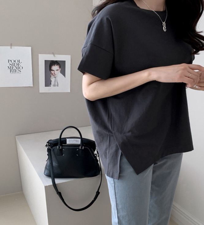 トップス デート モテアイテム カットソー Tシャツ 半袖 Uネック 無地 コットン 大人可愛い きれいめ 上品 おしゃれ かっこいい 大人可愛い ラブリー キュート ガーリー クール モード系