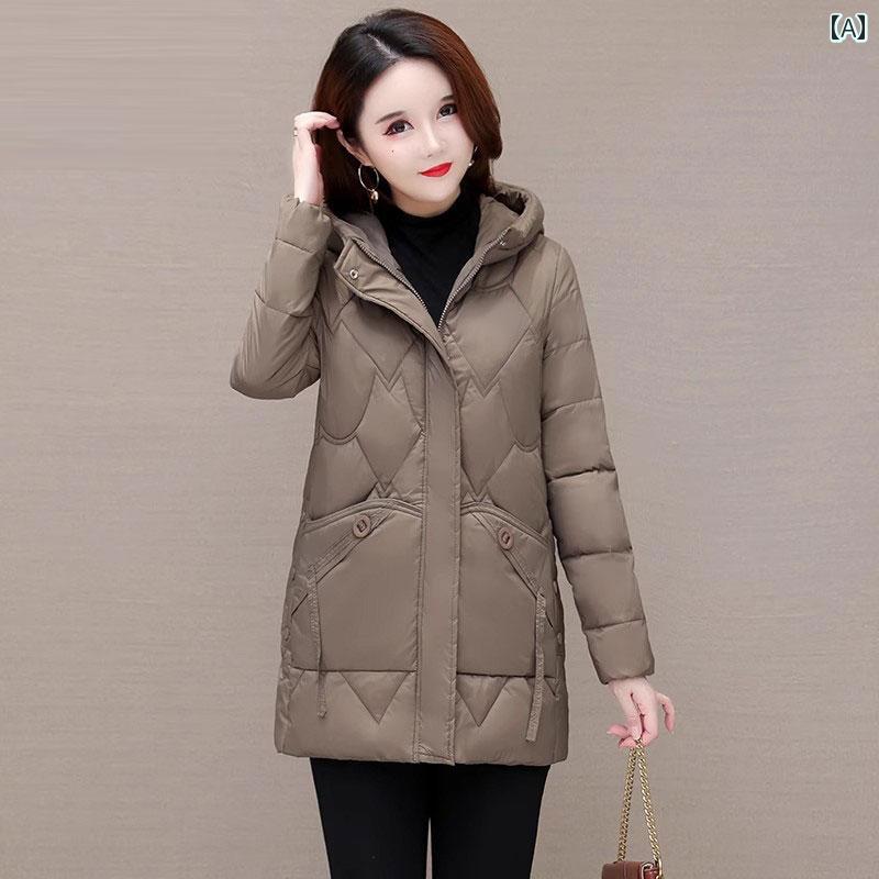 冬 レディース フード ポケット 羽毛 フワフワ 暖かい 防寒対策 若見え シンプル コーデ 韓国ファッション ダウンジャケット