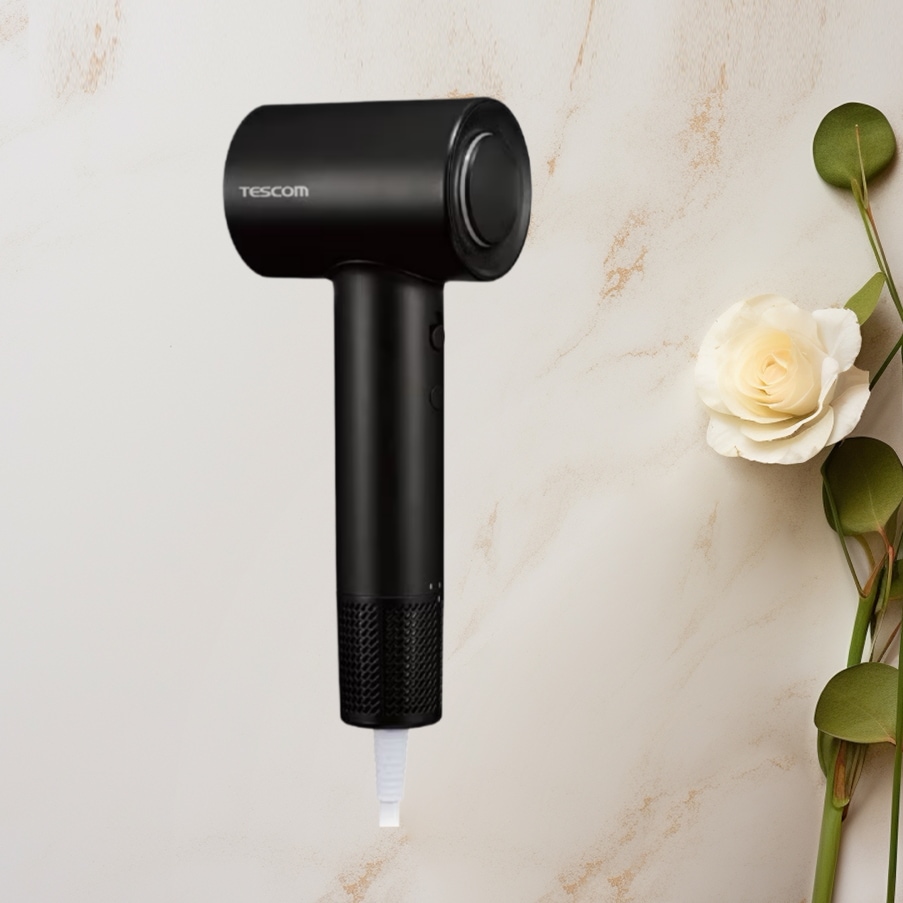 ヘアドライヤー 速乾 軽量 コンパクト 1200W マイナスイオン I字型 低騒音 MODEスイッチ 温冷自動切換 切替スイッチ TURBO-SET TD760A-K
