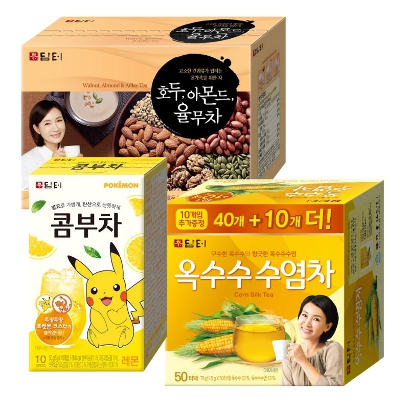 【セット商品3つ】クルミ アーモンド ようむ茶 18g 30個入り + トウモロコシのひげ茶 1.5g 50個入り + コンブチャ レモン 5g 10個入り