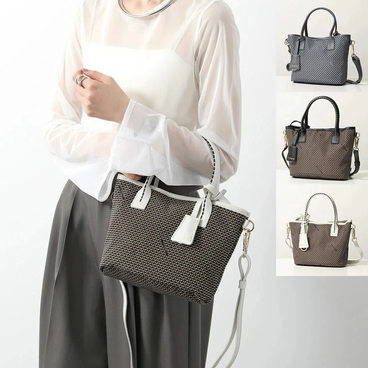 PLINIO VISONA プリニオ ヴィソナ ハンドバッグ 24935 レディース ショルダーバッグ キーリング バッグインバッグ ポーチ付き 鞄 カラー3色