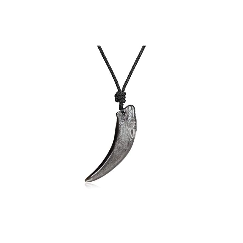 専門店では オオカミ彫り シルバーオブシディアン 魔除けお守りネックレス ネックレス Armarinhodasnovidades Com Br