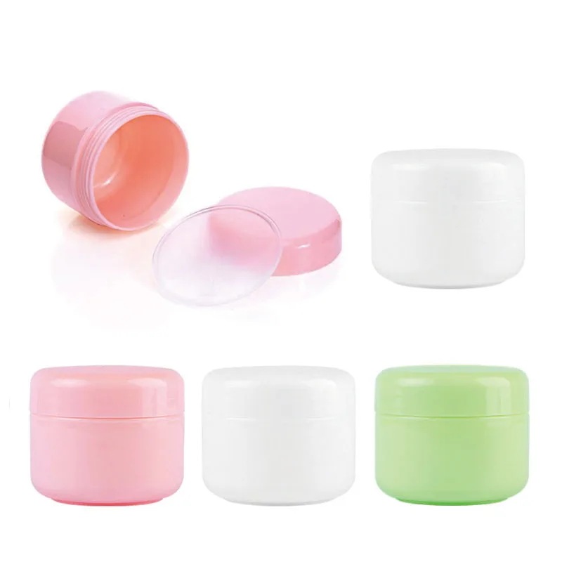 詰め替え可能なピンクのプラスチックボトル,空の化粧品容器,トラベルポット,フェイスクリーム,ローション,化粧品容器,10g, 20g, 30g, 50g, 100g, 5個/パック 7,067円