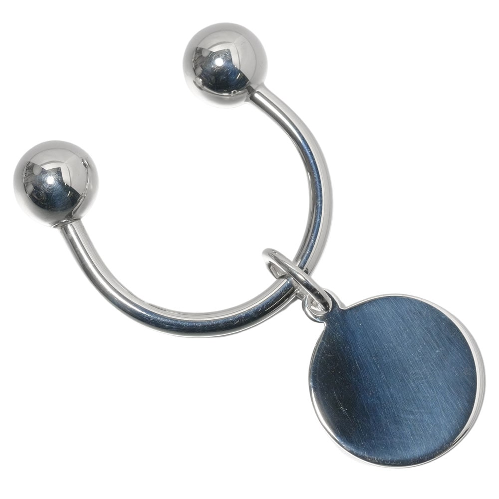 ラウンド タグ キーホルダー シルバー925 ユニセックス 中古品 A-ランク