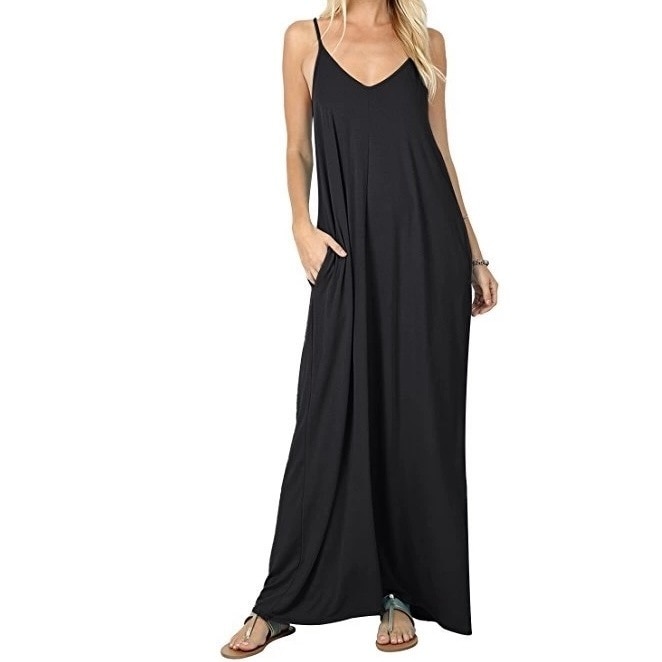 レディース ワンピース ロング ノースリーブ Vネック スリム 細身 Aライン 薄手 かわいい 大人可愛い きれいめ シンプル 上品 おしゃれ こなれ感 ラフ 個性的 エレガント 存在感 フォーマル