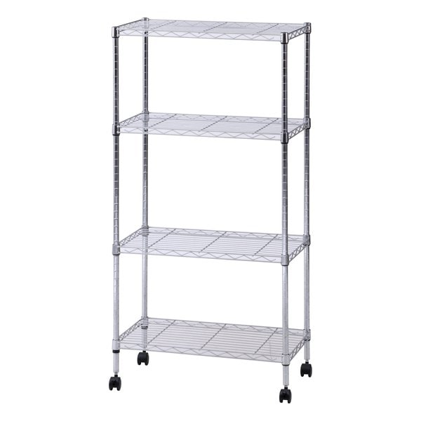 メタルマルチシェルフ４段 幅60cm キャスター付き MS-635124CR