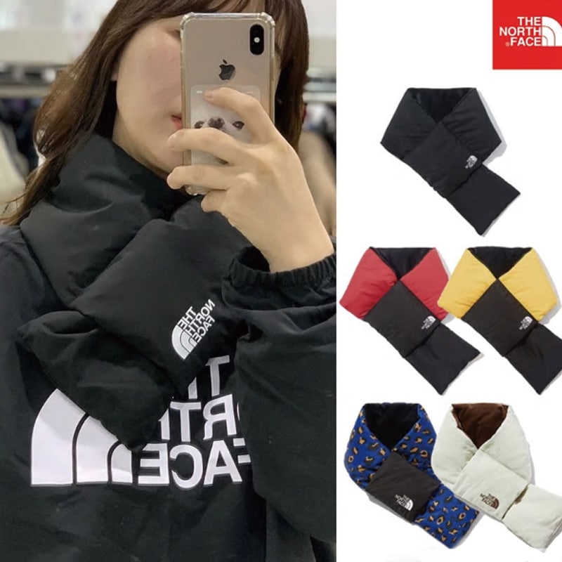 THE NORTH FACE 韓国限定　リバーシブルマフラー 韓国限定】ノースフェイス T-BALL マフラー ブラック - メルカリ