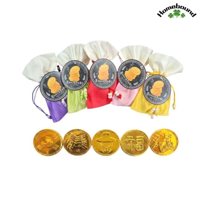 [選択可能 - 福袋*5個/福袋*10個]福袋 ゴールデンチョコレート(6g ×5個)/韓国CUコンビニ/バレンタインデーのプレゼント/韓国の伝統文様コインチョコレート/色はランダム 4,226円