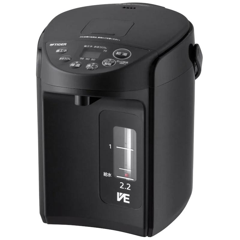 TIGER タイガー PIQ-G220-KC VE電気まほうびん 2.2L クールブラック 電気ポット とく子さん