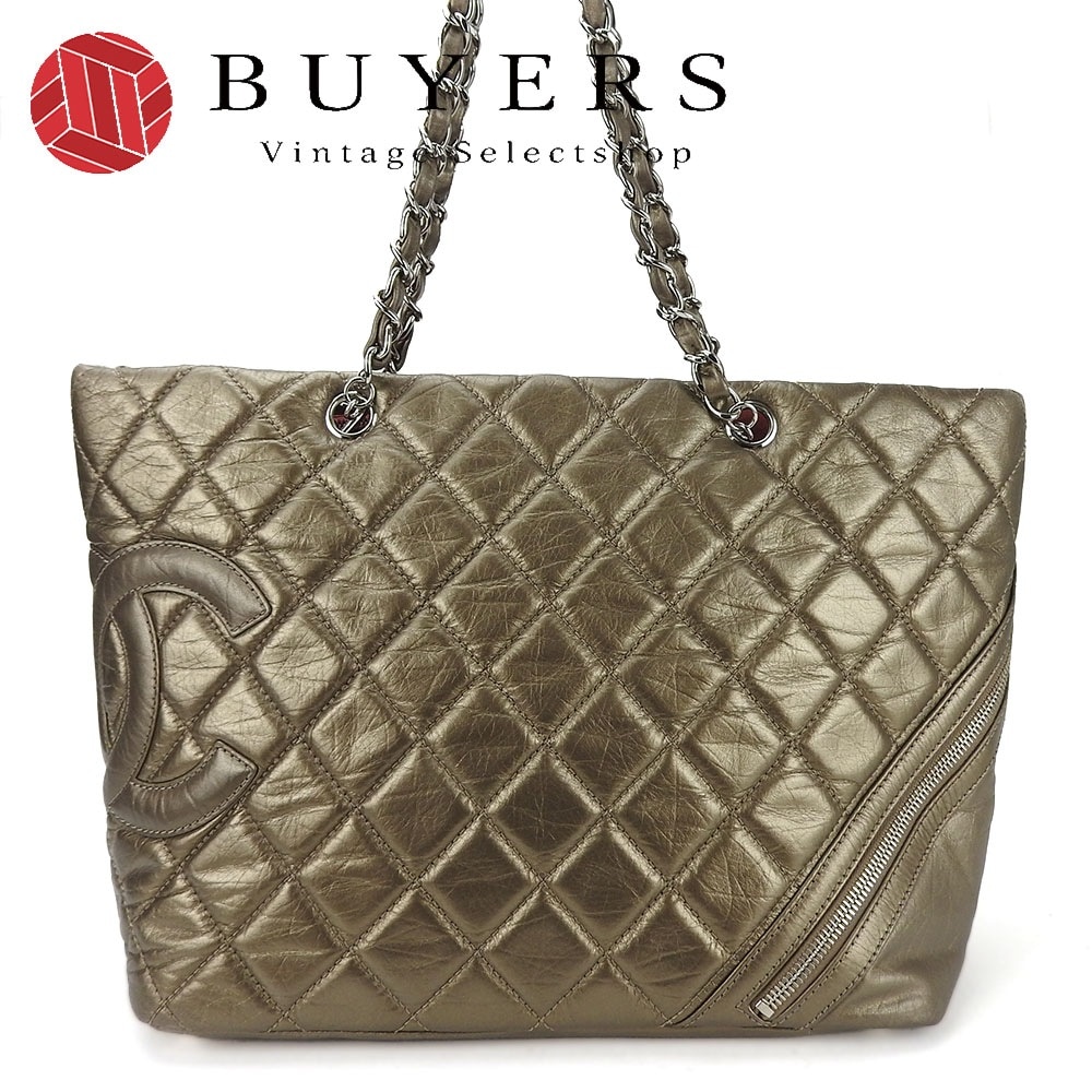 中古 シャネル トートバッグ 肩掛け カンボンライン 11番台 ブロンズ系 ココマーク カジュアル 普段使い 女性 レディース CHANEL tote bag coco leather 115,000円