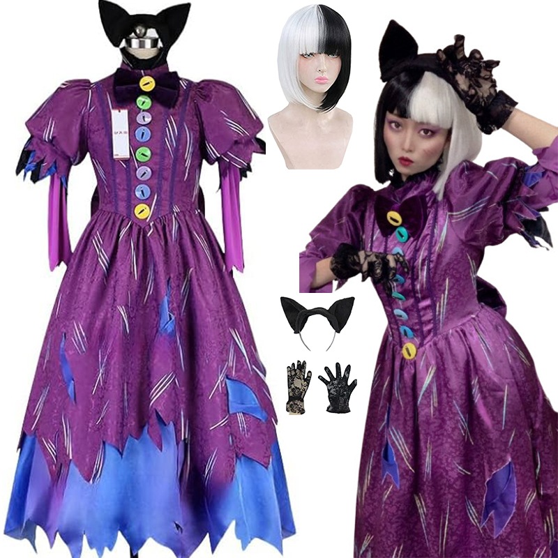 衣装＋手袋＋カチューシャ ディズニー TDLスプーキーBoo!パレード2018 女性ダンサー 猫 コスプレ 衣装 大人 コスプレ衣装 ハロウィン コスチューム 仮装 文化祭 学園祭 ハロウィン