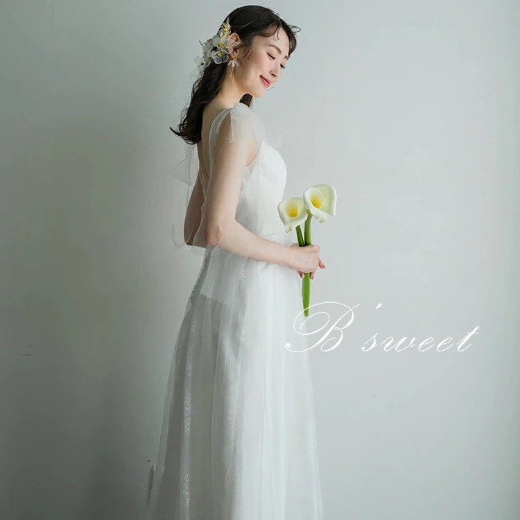 ノースリーブ ウエディングドレス ウェディングドレス ワンピース ドレス Vネック バックレス 結婚式 花嫁ドレス 二次会 二次会ドレス 編み上げ 前撮り 花嫁ドレス フォトウェディング ガーデンウェ