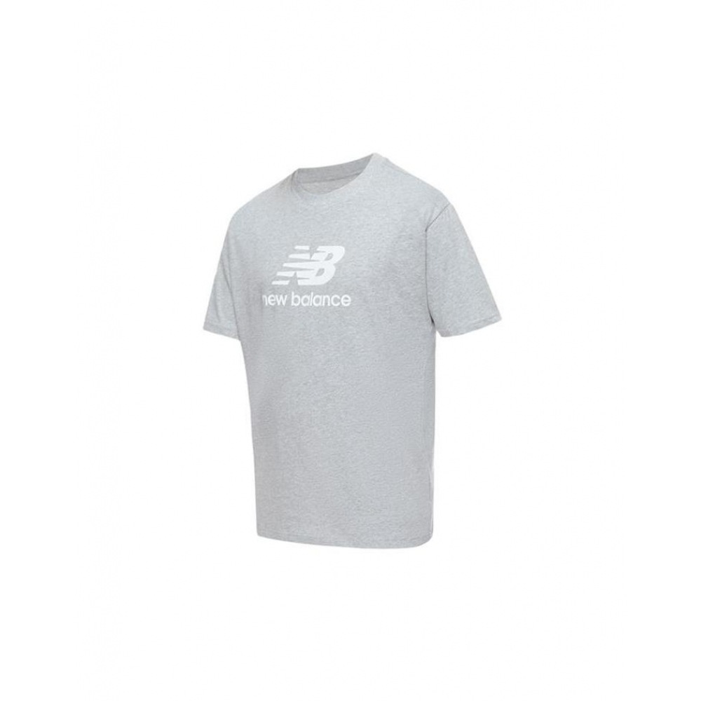 ニューバランスエッセンシャルスタックロゴコットンショートスリーブグレー MT31541-AG