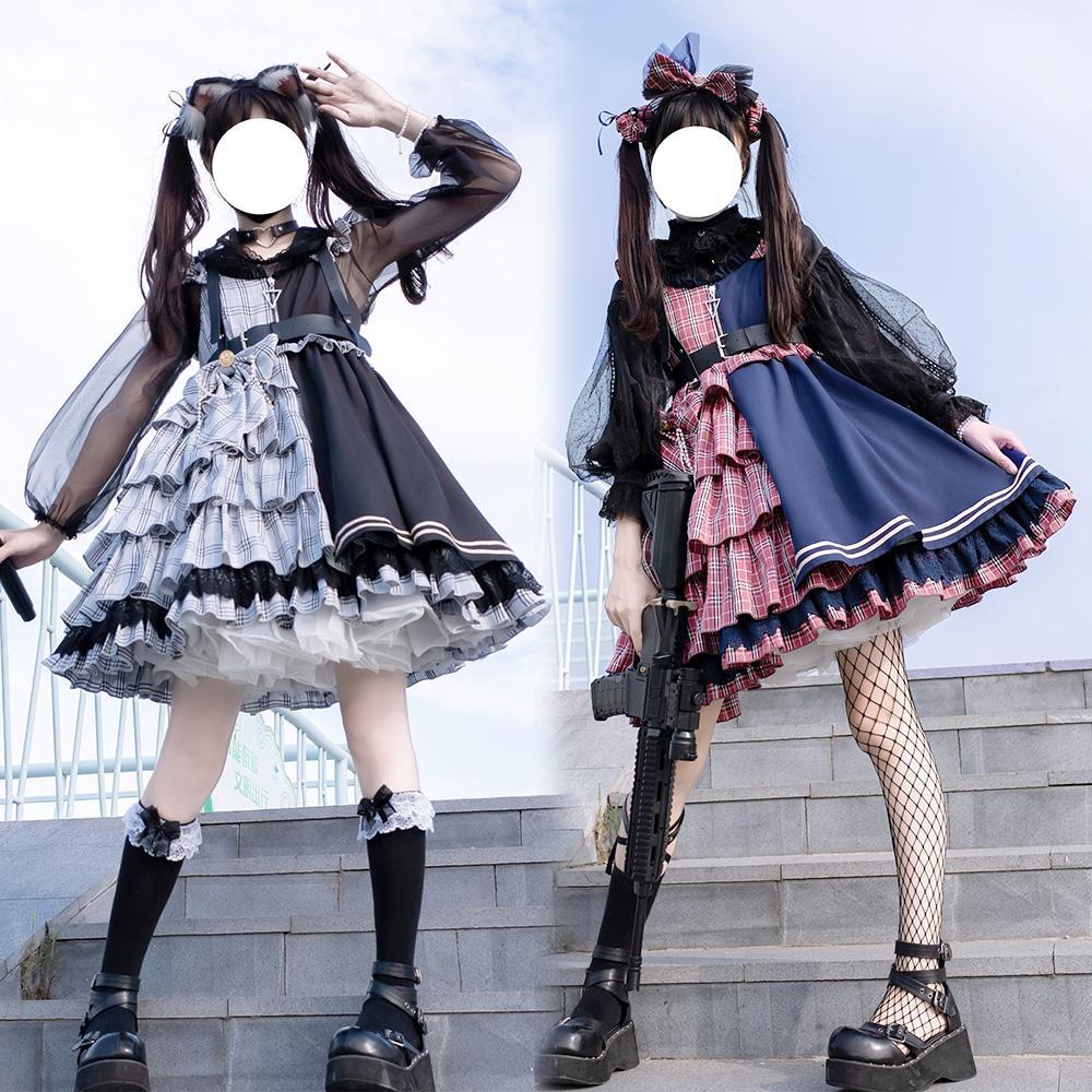 大きいサイズ 300 jin ロリータ ドレス ロリータ ドレス ファット mm ジャパニーズ ルーズ ロー スリング スカート 夏 240