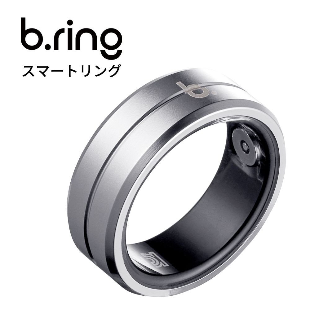 b.ring ブリング スマートリング ステンレス シルバー 健康管理 睡眠管理 最大7日間持続 Android iPhone対応 防水 超軽量 歩数計 心拍数 血中酸素 日本語取扱説明書付き 正規品