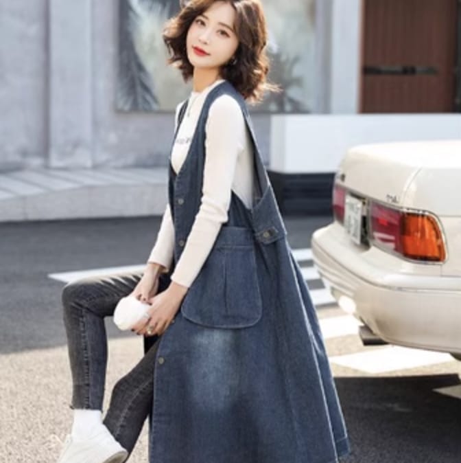 ジャケット ベスト ロング丈 ノースリーブ かわいい 大人可愛い きれいめ シンプル カジュアル 大人 上品 おしゃれ お洒落 大人女子 こなれ感 個性的 主役級 存在感 美容師