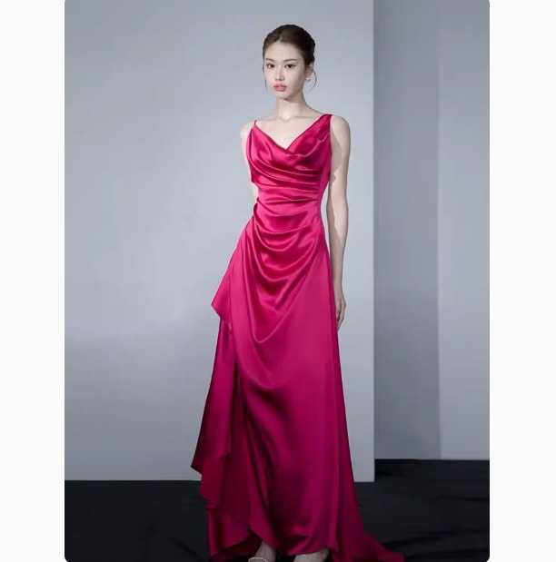 ドレス ワンピース レディース キャミソールワンピース 春夏 サテン キャミワンピース 夏 ロング丈 ワンピース マキシ丈 ノースリーブ セクシー レッド XS S M L XL 2XL 3XL