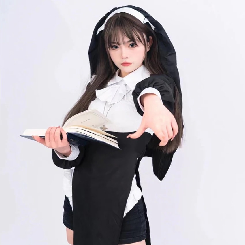 ハロウィン コスプレ 在庫あり 修道女 コスプレ セクシー コスプレ シスター制服 韓国ファッション