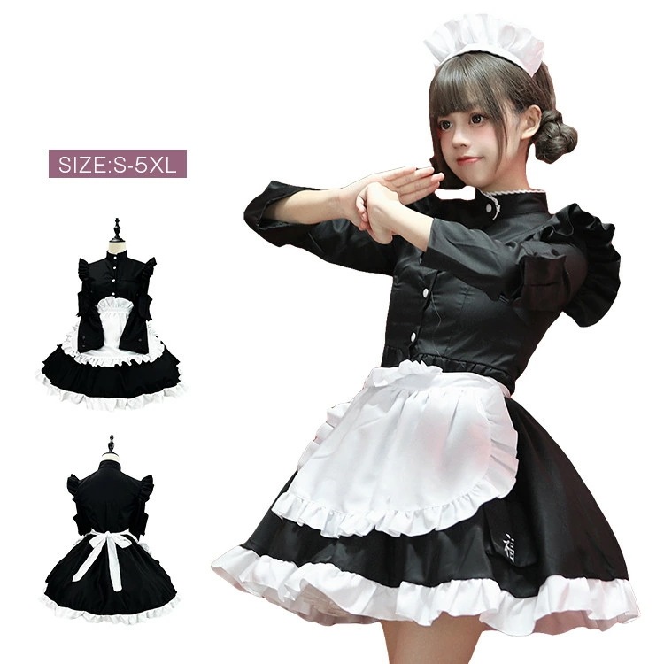 メイド レディース メイド喫茶 メイドカフェ ワンピ コスプレ ワンピース メイド服 正統派メイド 長袖 フリル ボウタイ レース ミニ丈 学園祭 文化祭 イベント コスプレ コスチューム ショート 6,502円