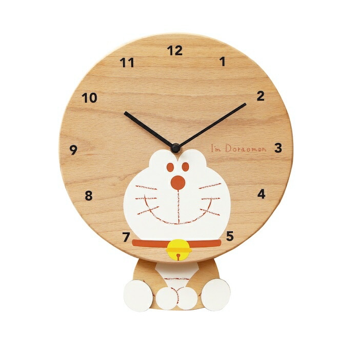 壁掛け時計 木製 アイムドラえもん スマイル キャラクター おしゃれ かわいい 木 アナログ インテリア リビング 日本製 プレゼント ギフト 寝室 子供部屋