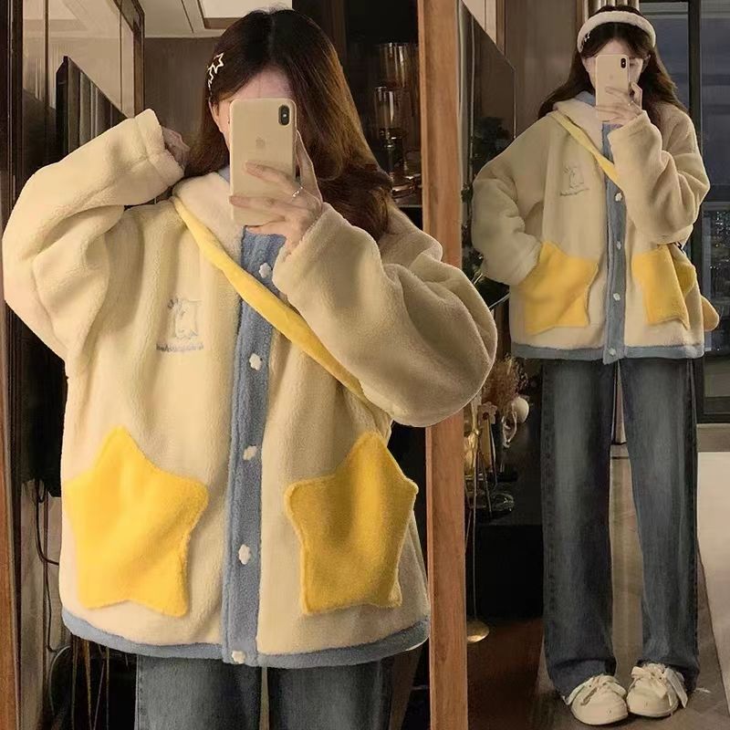 ベルベットと厚みのある女性用秋冬コート2023ins学生小さな女の子ラムベルベットコットンアウターウェア 5,286円