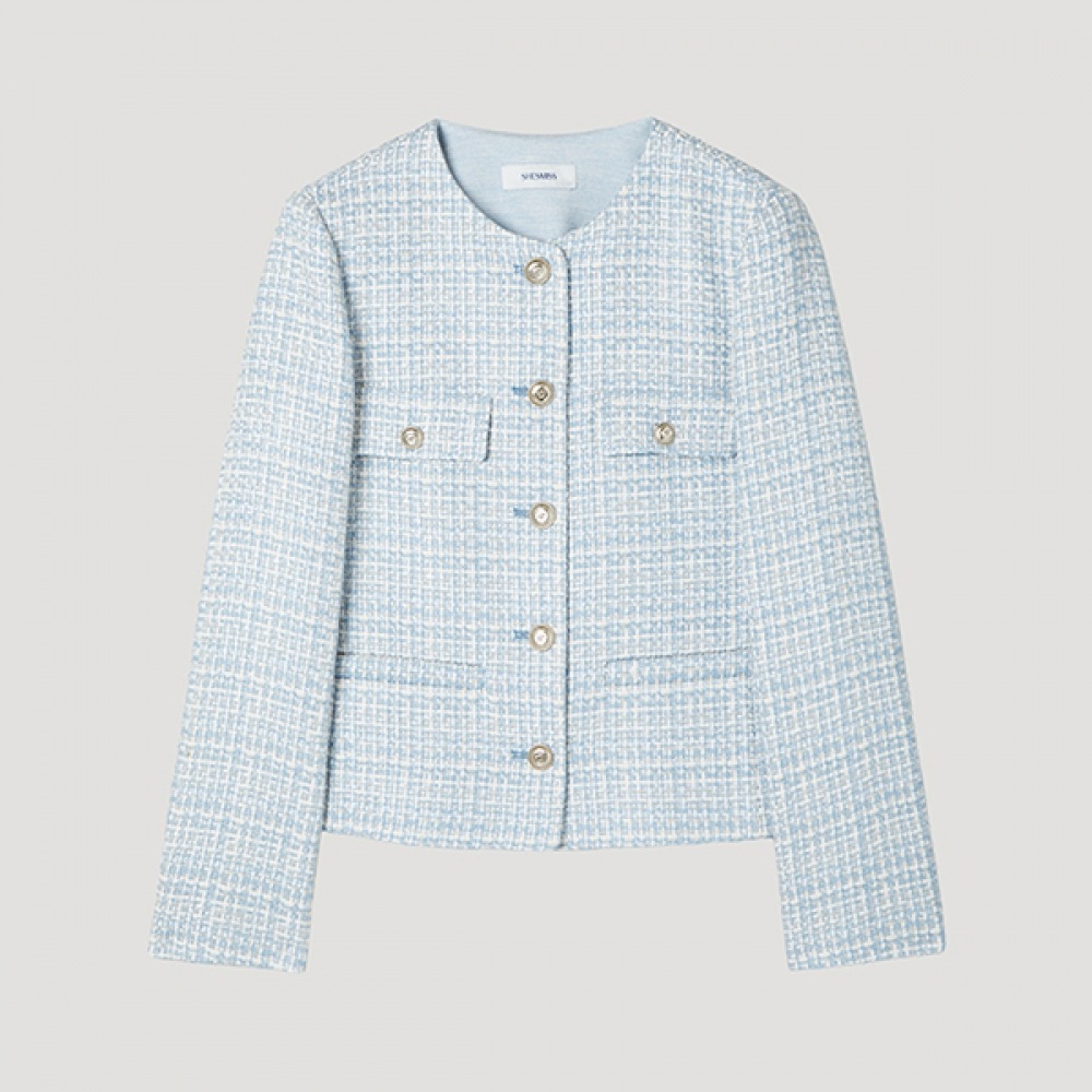 (シーズ・ミス) ラウンドネックツイードジャケット_swwjkp12070_ll 13,653円