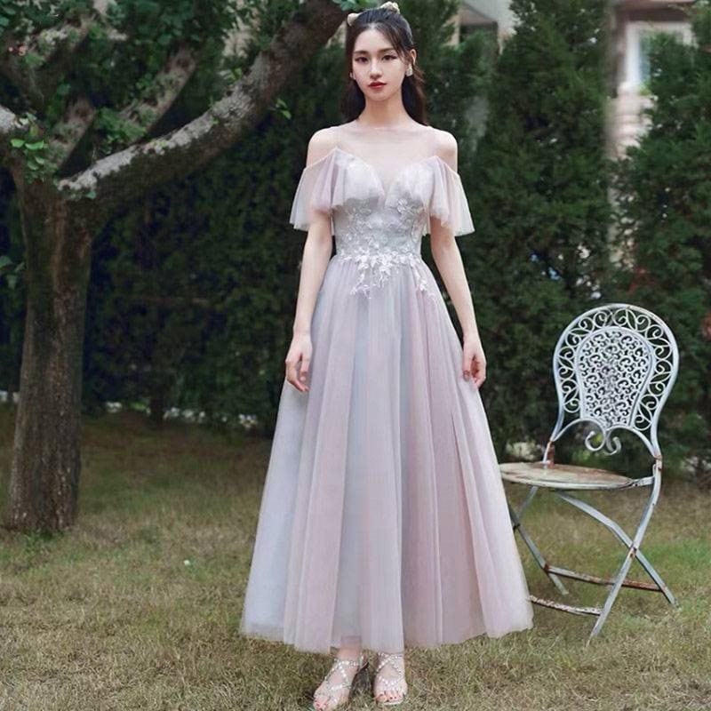 可愛いドレスパーティードレス結婚式韓国風お呼ばれドレス上品レース編み上げフォーマルドレス二次会花嫁お呼ばれ発表会エレガント大人気ピンク