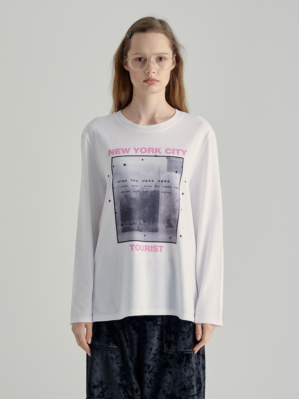 【MARGESHERWOOD】 NEW YORK CITY TOURIST GRAPHIC T-SHIRT : WHITE