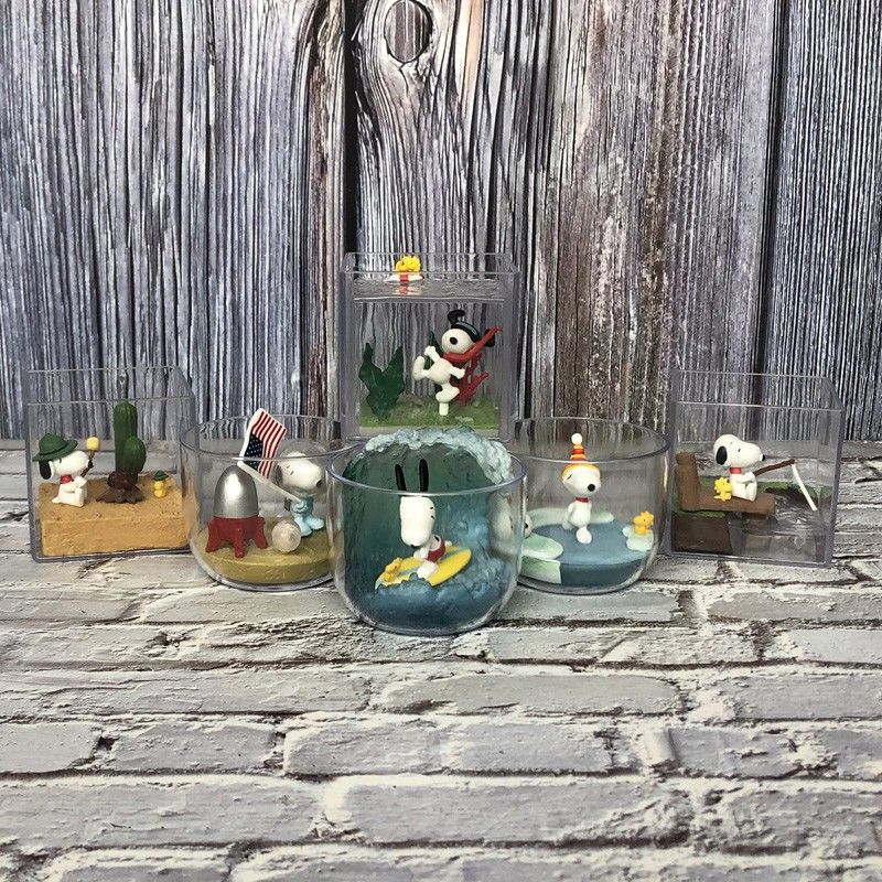 Snoopyスヌーピー公仔ブラインドボックスミニチュアシーン風景フィギュアデスクトップ置物人形ガールフレンドプレゼントその他