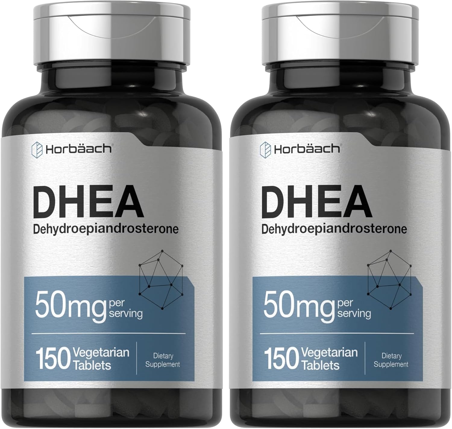Horbäach DHEデヒドロエピアンドロステロン 50mg 150 Tablets Non-GMO, Gluten Free Supplement (Pack of 2)