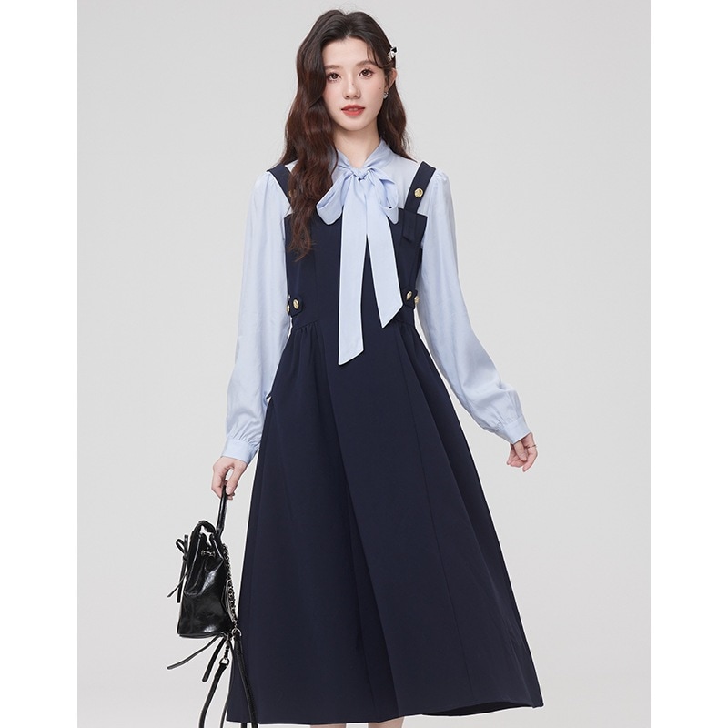 【急速出荷】送.料.無.料.秋 減齢 収腰やせ 長袖 ワンピース