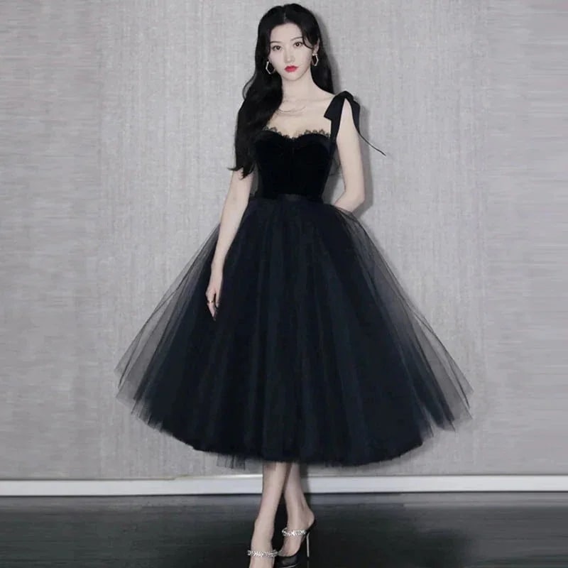 ブラックイブニングドレス2025新作上品な宴会司会者ワンピース 気質 結婚式 演奏会 発表会 卒業式 成人式 同窓会 ドレス