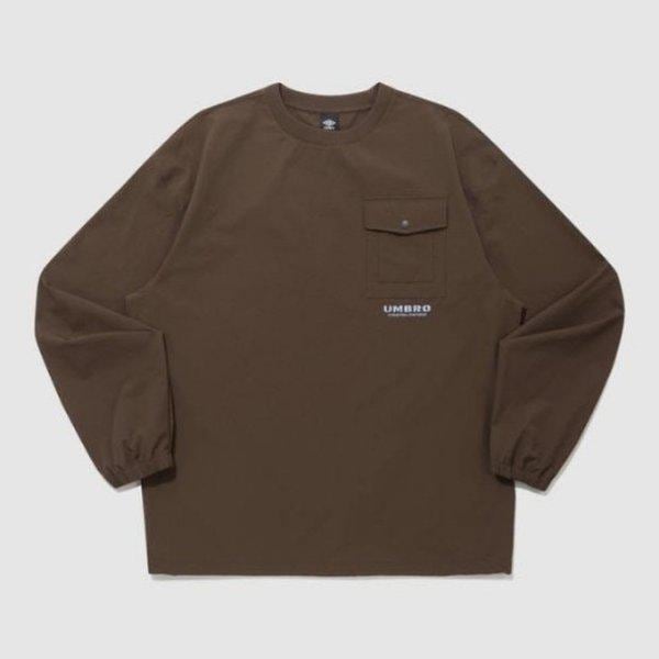 長袖Tシャツ KQF UQ121CWT26-BRW ユーティリティポケットピステ BROWN