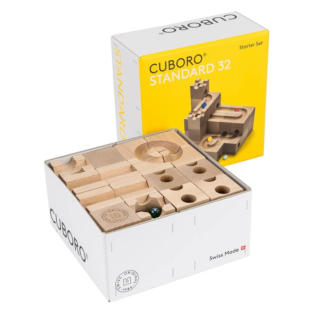 スタンダード 32キューブ 203 玉の道 玉の塔 キッズ 木のおもちゃ 積み木 クボロ社 ブロック
