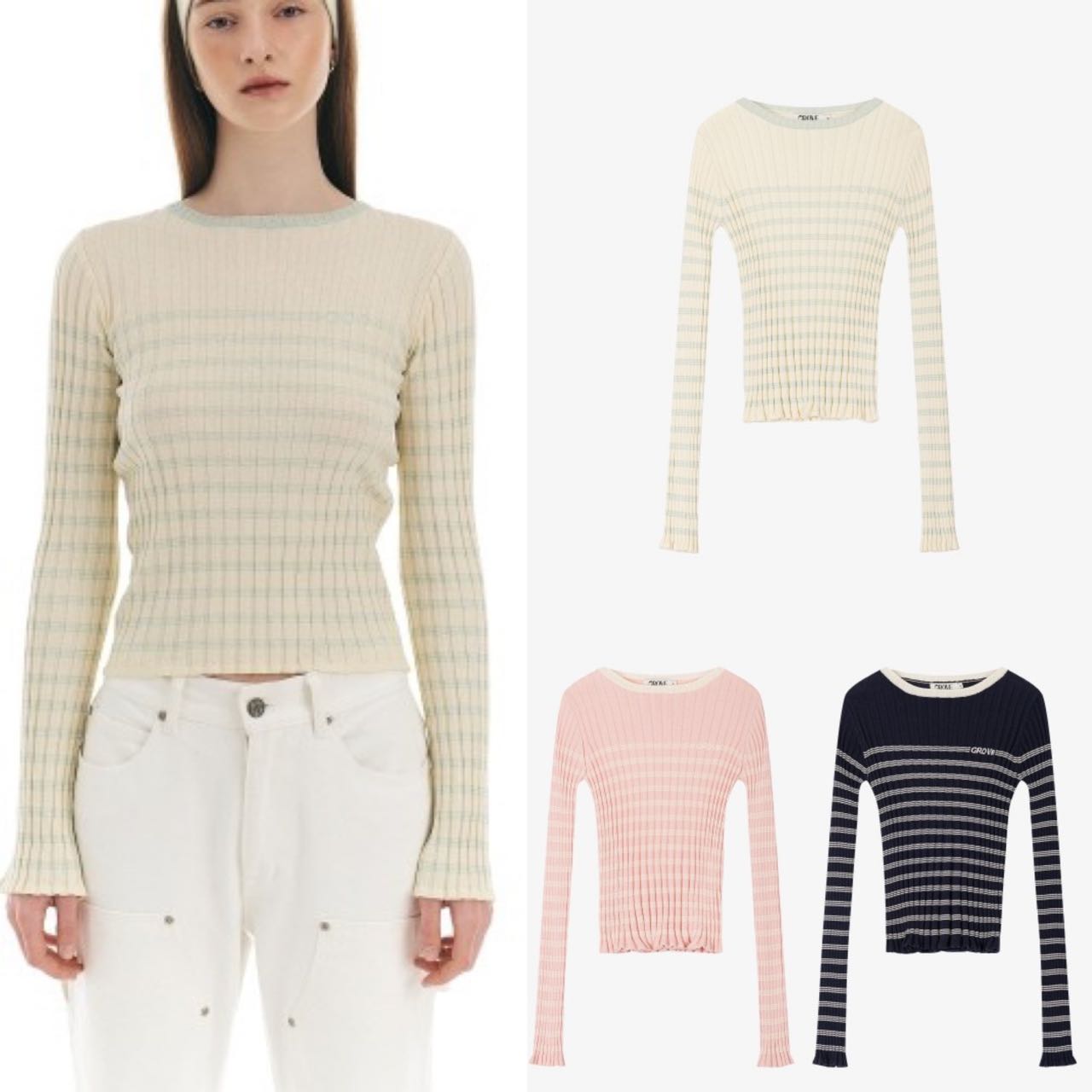CIELO KNIT (ネイビー,ピンク,クリーム)