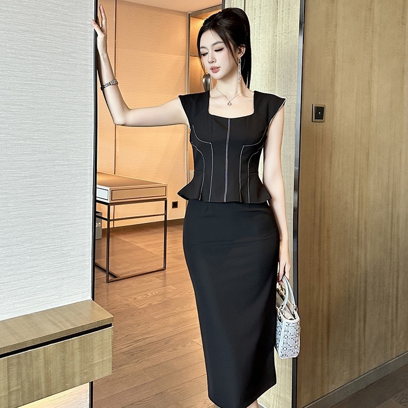 【JY.上品】2025 夏新作セクシータイトワンピース フェイクツーピースデザインドレス着痩せ 気質大人同窓会 披露宴 卒業式 結婚式 演奏会 ウェディング フォーマルキャバ メガ割