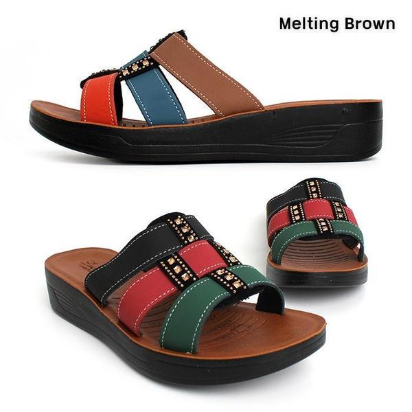 女性用デイリーストラップ太ヒールスリッパ 3.5cm