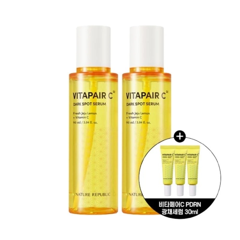 [新作](ビタペアC PDRN水潤セラム 10ml*3贈呈)(1+1)ビタペアCシミケアセラム 90ml+90ml 大容量 #ナイアシンアミド 4% トラネキサミックアシッド4% グルタチオン