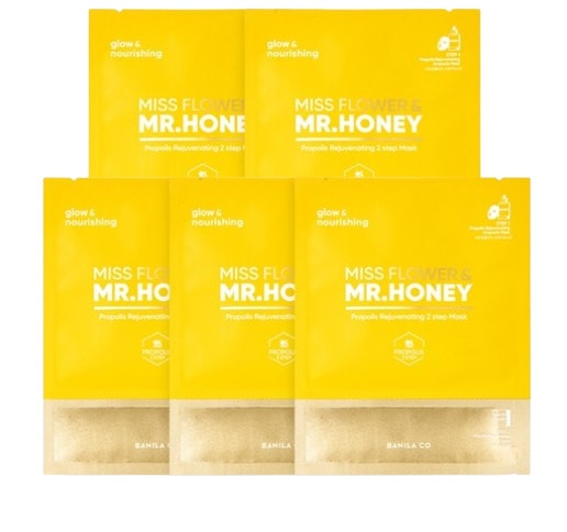 ミスフラワーアンドミスターハニープロポリス リジュビネイティング 2 ステップマスク 5枚