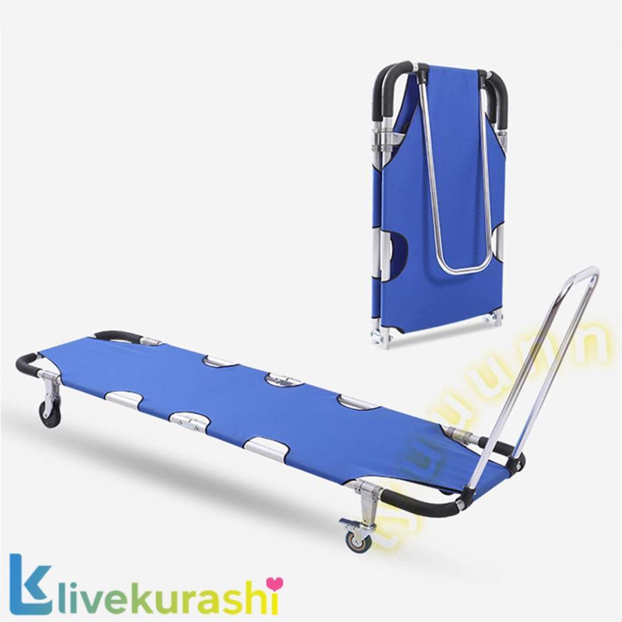 ポータブル折りたたみ式ストレッチャー4輪付き軽量アルミニウム合金折りたたみ式ストレッチャー軽量ストレッチャー高齢者用ポータブル患者移送輸送ユニット