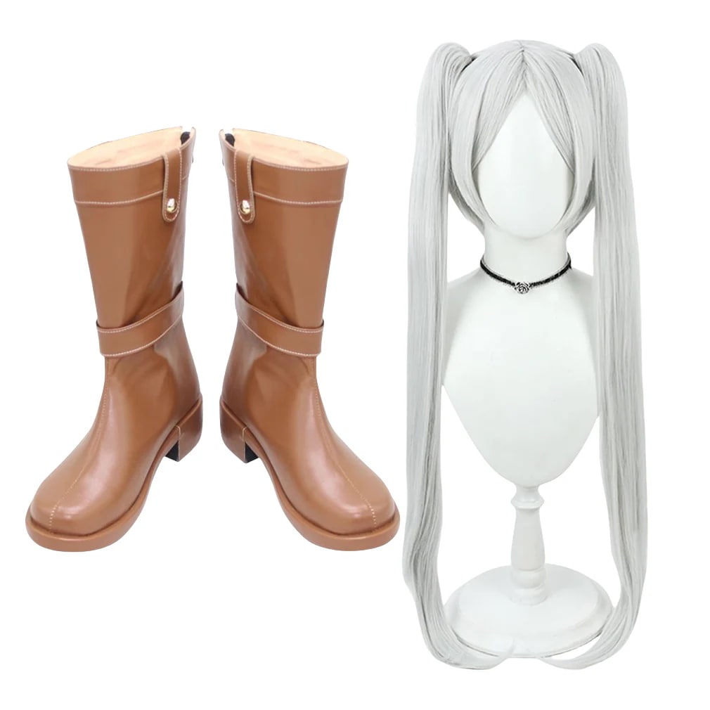 コスプレ靴 フリーレン ウィッグ付き 葬送のフリーレン ブーツ 下駄 シューズ 長靴 コスプレ クリスマス ハロウィン 6,619円