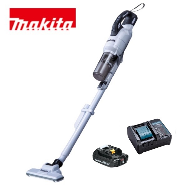 当店だけ！バッテリー充電器も1年保証! マキタ コードレス掃除機 18V サイクロン一体式 ホワイト CL286FDZW + 軽量バッテリー BL1820B + コンパクト充電器DC18WC