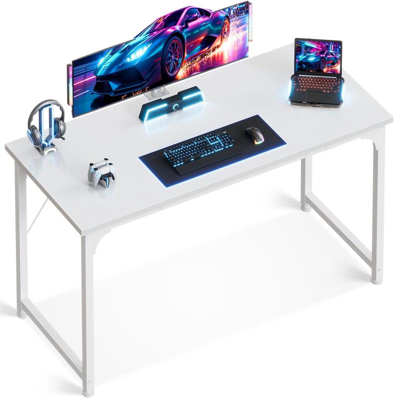 ODK デスク 机 パソコンデスク pcデスク 幅160cm ゲーミングデスク 学習机 オフィスデスク 作業机 在宅ワーク 組立簡単 ホワイト